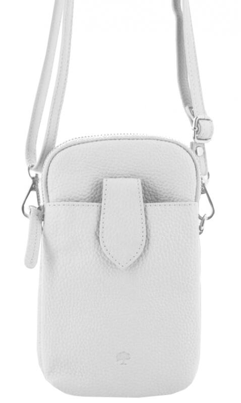 Prato LM Asif Handy Umhängetasche echt Leder white Weiß von -