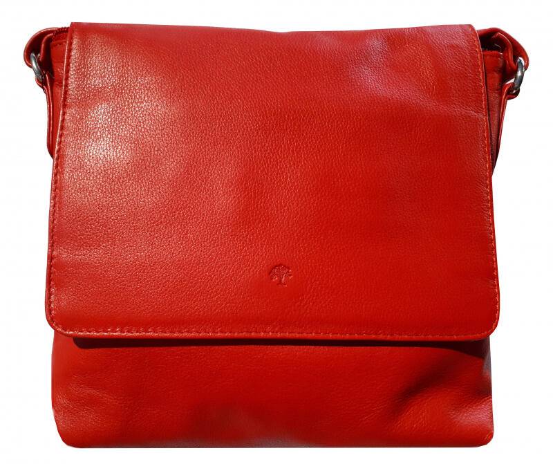 Prato LM Asif Überschlagtasche genarbtes Rindleder red Rot von -