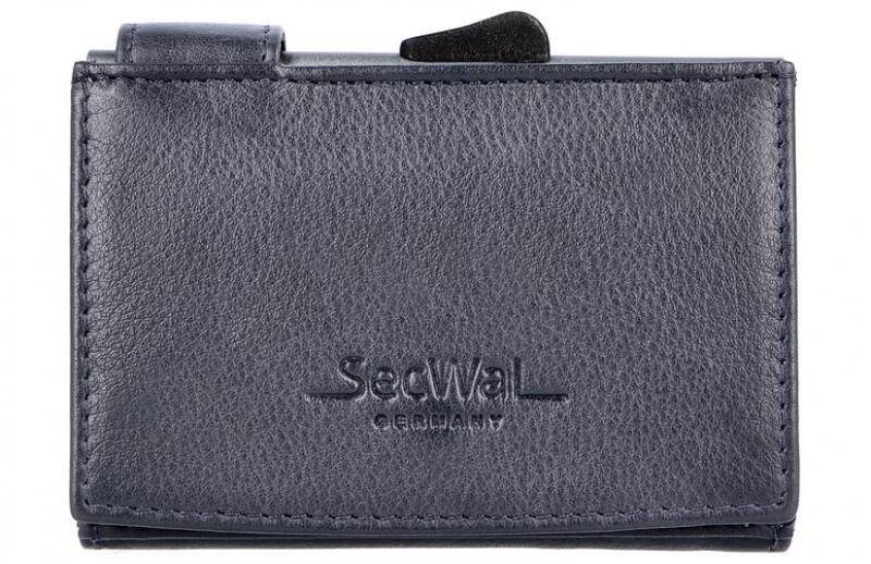 Secwal3 Kartenetui Geldbeutel Wiener Schachtel RFID Leder blau Blau von -
