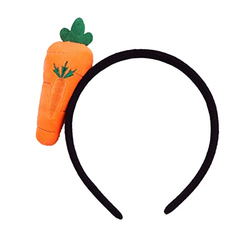 Mnixy Lady Orange Karotte Stirnband Haarband Lovely Gemüse Haar Ornament Lustig Schwarz Kopfschmuck von Mnixy