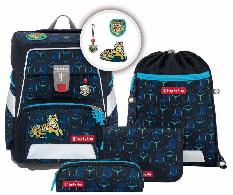 Step by Step Tiger Night Kimba Space Shine Schulrucksack-Set 5-tlg. 1250g Blau von -