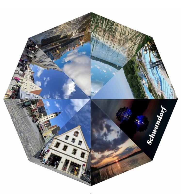 Streck Schwandorf Faltschirm automatic Motiv Schwandorf Multicolor von -