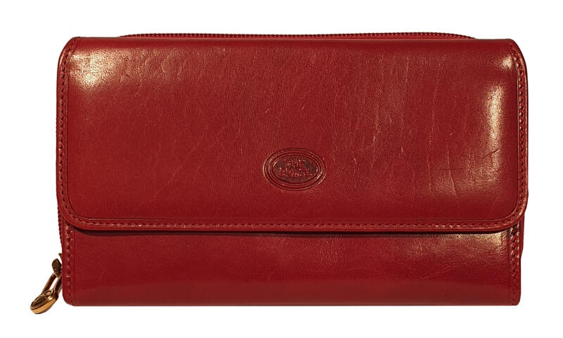 THE Bridge Damenvisitbörse mit RV lang Voll-Rindleder rot Rot von -