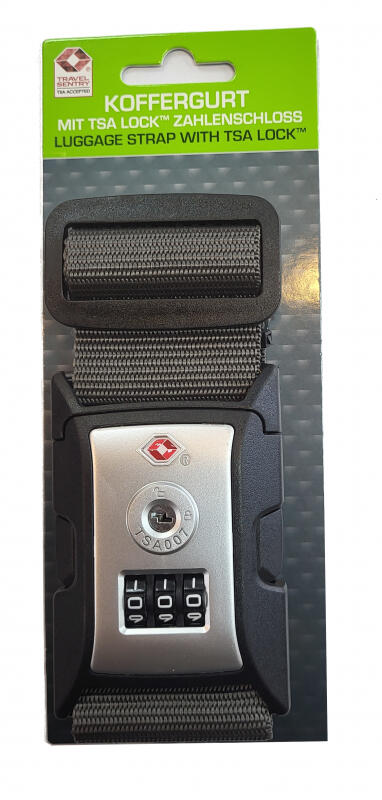 Worldpack Koffergurt mit TSA Zahlenschloß grau Grau von -