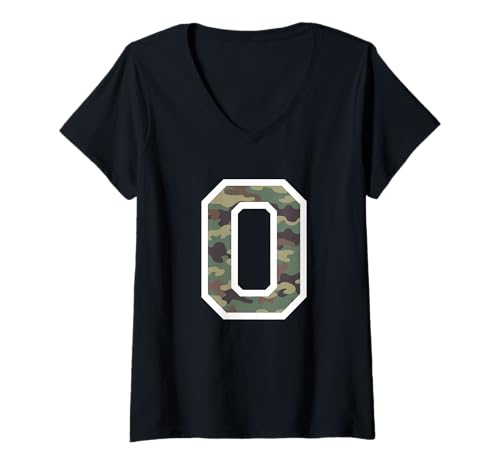 Damen Trikot Nummer #0 Zero, Camo Camouflage Sports Player T-Shirt mit V-Ausschnitt Damen Trikot Nummer #0 Zero, Camo Camouflage Sports Player T-Shirt mit V-Ausschnitt von #0 Zero Designs for Teams & Players