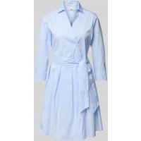 0039 Italy Knielanges Hemdblusenkleid mit Bindegürtel Modell 'JULE' in Bleu, Größe XL von 0039 italy