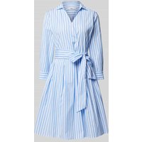 0039 Italy Knielanges Kleid mit Bindegürtel Modell 'Jule' in Bleu, Größe XL von 0039 italy