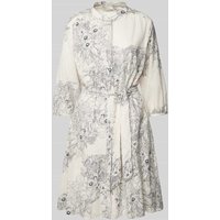 0039 Italy Knielanges Kleid mit Stehkragen Modell 'MILO' in Offwhite, Größe XL von 0039 italy