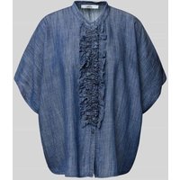 0039 Italy Loose Fit Jeansbluse mit Stehkragen Modell 'DAISY' in Dunkelblau, Größe M von 0039 italy