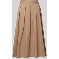 0039 Italy Midirock mit Kellerfalten Modell 'KYLIE' in Camel, Größe XXL von 0039 italy