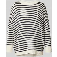 0039 Italy Oversized Strickpullover mit Rundhalsausschnitt Modell 'AMADEA' in Offwhite, Größe M von 0039 italy