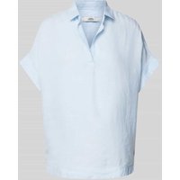 0039 Italy Regular Fit Leinenblusenshirt mit Kappärmeln Modell 'DERRY' in Bleu, Größe M von 0039 italy