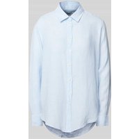 0039 Italy Regular Fit Leinenhemdbluse mit durchgehender Knopfleiste in Bleu, Größe XXL von 0039 italy