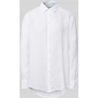 0039 Italy Regular Fit Leinenhemdbluse mit durchgehender Knopfleiste in Weiss, Größe XXL von 0039 italy