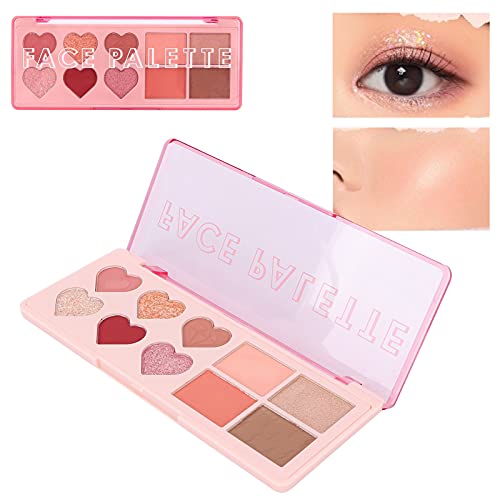 Kosmetikpalette, weiche und leichte Puder-Make-up-Palette, praktisch mit Lidschatten-Rouge, Konturierung und Highlights für Make-up(#2 Haipai Sweetheart (Pink Brown Plate), Reindeer) von 01