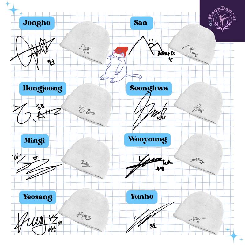 Ateez All Member Signature Merch Beanie | Lowkey Aesthetics von 01MoonDancer