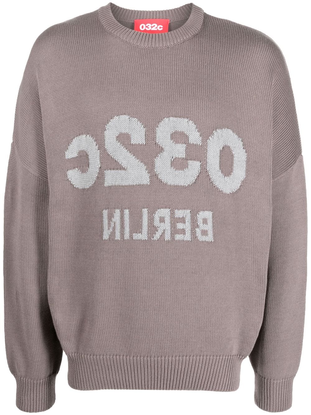 032c Selfie Pullover mit Jacquard-Logo - Grau von 032c