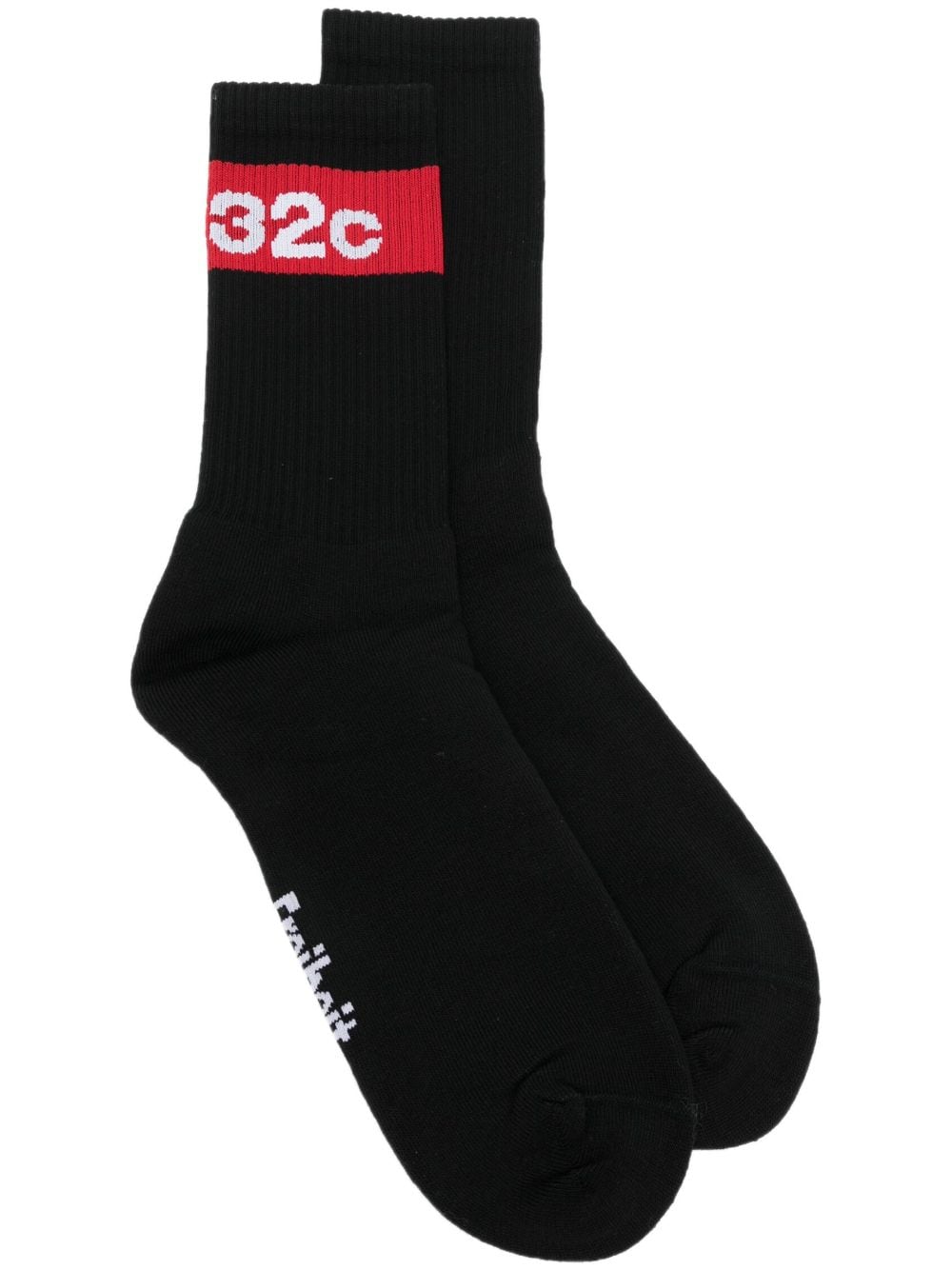 032c Gestrickte Socken mit Logo-Print - Schwarz von 032c