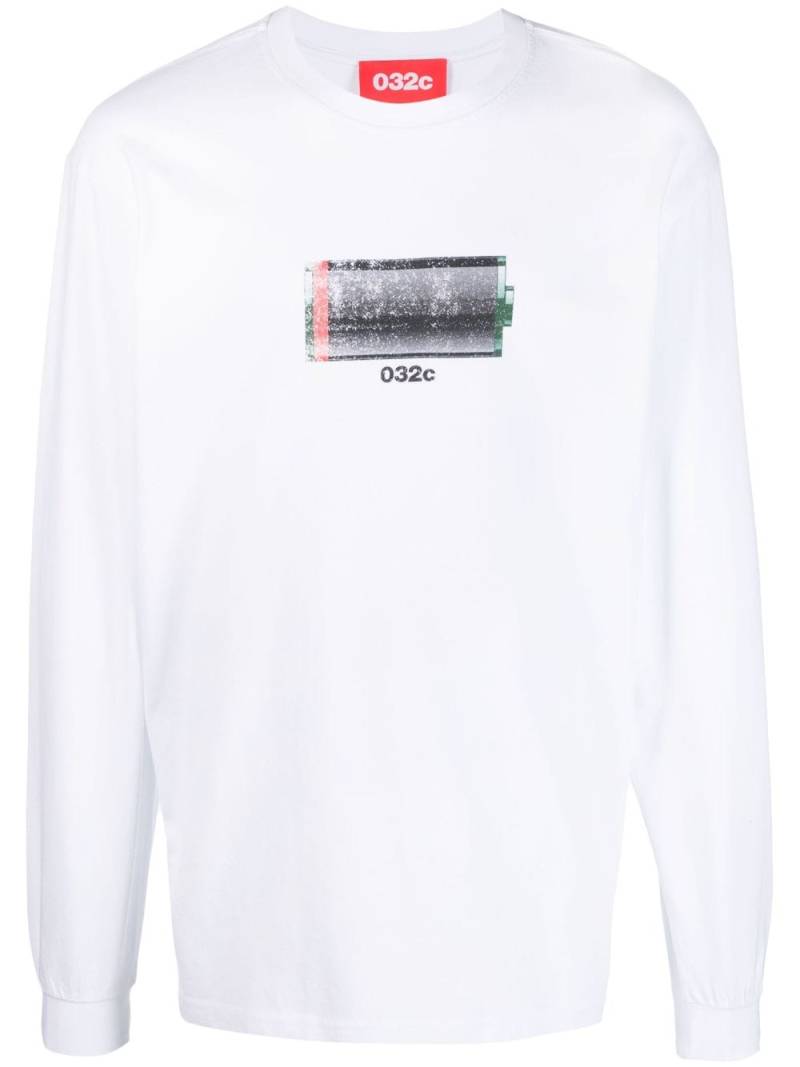 032c Langarmshirt aus Bio-Baumwolle - Weiß von 032c
