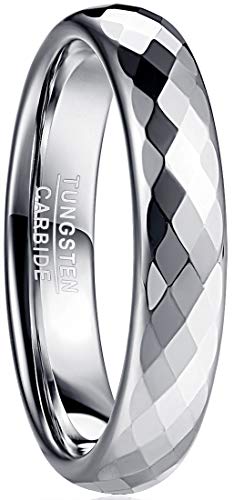 083BASE Ringe Damen/Herren Silber 2mm breit Kuppelform und Comfort Fit Design Stein Unisex Wolfram Ringe für von 083BASE