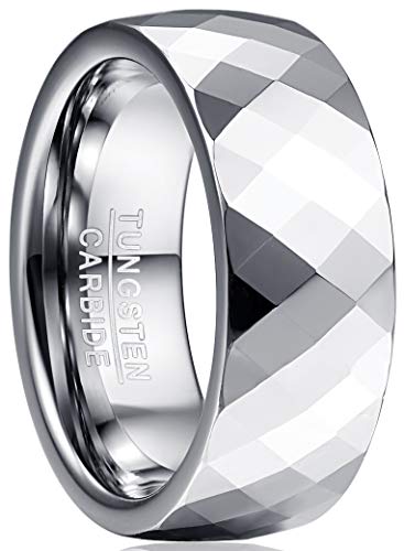 083BASE Ringe Damen/Herren Silber 2mm breit Kuppelform und Comfort Fit Design Stein Unisex Wolfram Ringe für von 083BASE