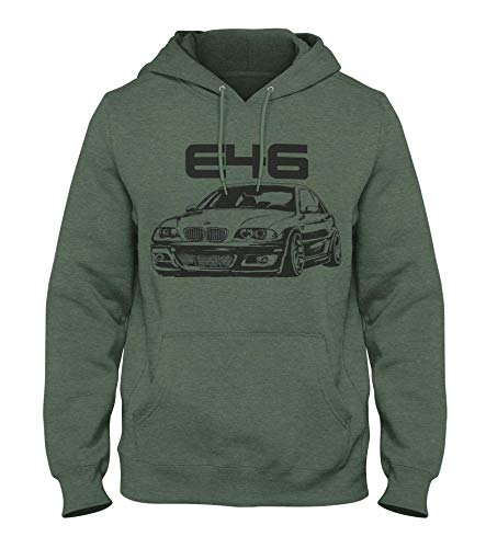 1/4 Mile Kult E46 Herren Grunge Kapuzenpullover #2073 (L, Grün Meliert) von 1/4 Mile Kult