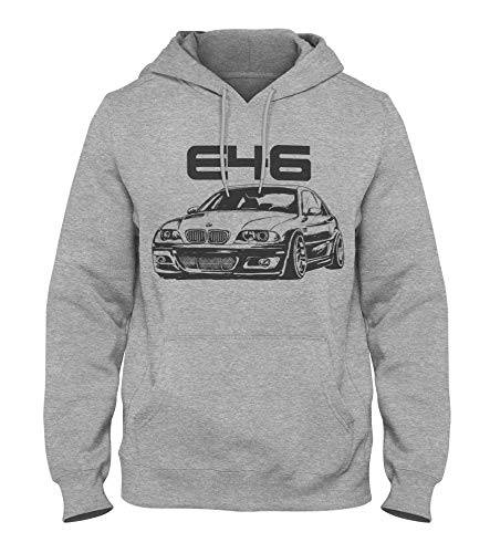 1/4 Mile Kult E46 Herren Grunge Kapuzenpullover #2073 (XL, Grau Meliert) von 1/4 Mile Kult