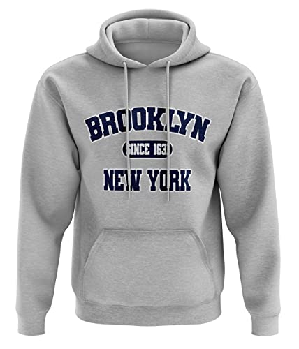 1/4 Mile Brooklyn, New York Varsity Uni-Kapuzenpullover/Hoodie #2015 (L, Grau Meliert) von 1/4 Mile