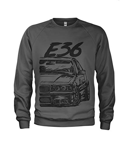 1/4 Mile E36 M3 3 Series Herren Sweatshirt Pullover #2066 (L, Dunkelgrau) von 1/4 Mile