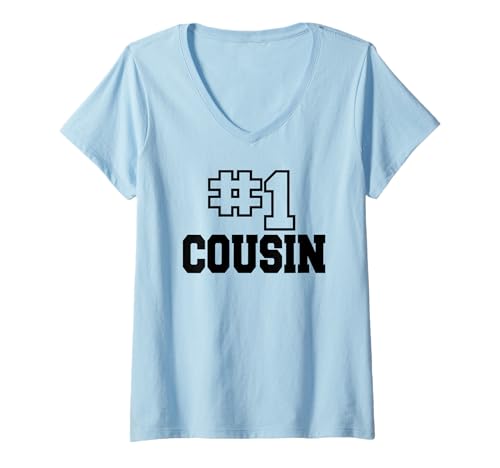 Damen Nummer eins Cousin Nr. 1 Family Best #1 Damen Herren T-Shirt mit V-Ausschnitt Damen Nummer eins Cousin Nr. 1 Family Best #1 Damen Herren T-Shirt mit V-Ausschnitt von #1 Cousin Designs