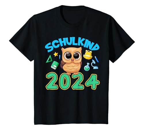 Kinder Schulkind 2024 Süße Eule Mädchen Einschulung Eulen T-Shirt von 1 Klasse Einschulung Kindergarten-Abgänger Shop