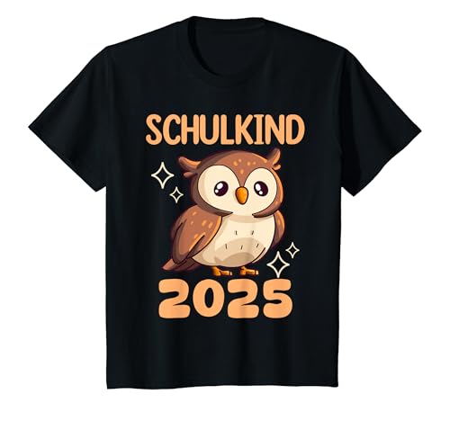 Kinder Schulkind 2025 Süße Eule Mädchen Einschulung Eulen T-Shirt von 1 Klasse Einschulung Kindergarten-Abgänger Shop