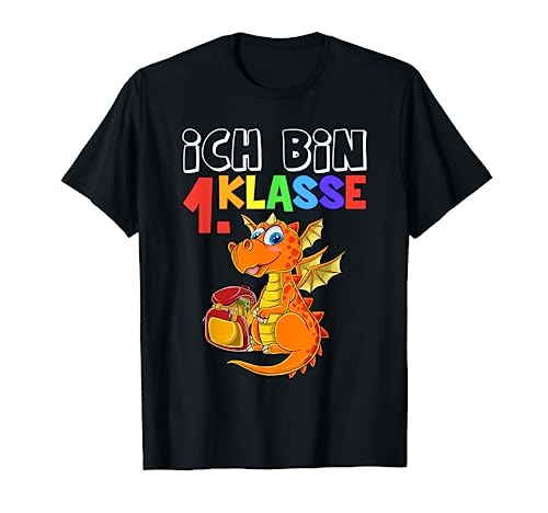 Ich Bin 1. Klasse Drache Schulanfang Jungen Einschulung T-Shirt von 1 Klasse Einschulungs T-Shirt Shop