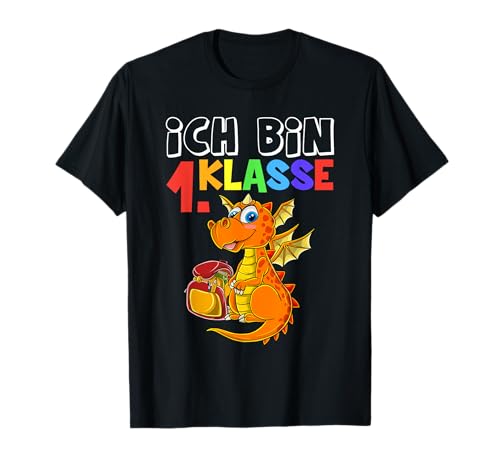 Ich Bin 1. Klasse Drache Schulanfang Jungen Einschulung T-Shirt von 1 Klasse Einschulungs T-Shirt Shop