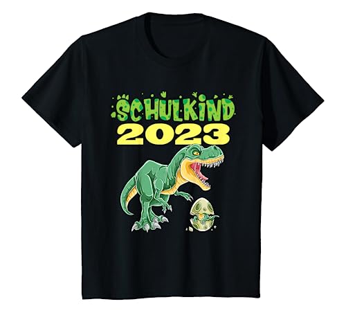 Kinder Schulkind 2023 Dinosaurier Dino Jungen T-Rex Einschulung T-Shirt von 1 Klasse Einschulungs T-Shirt Shop