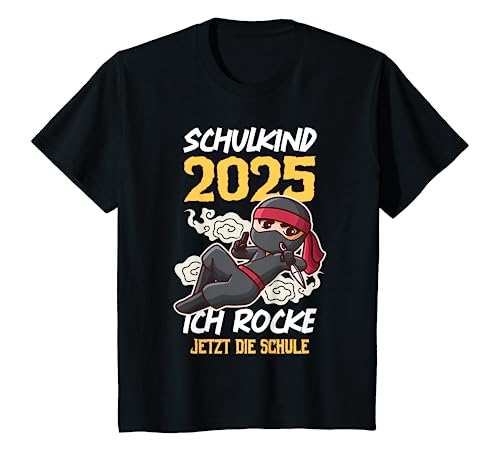Kinder Schulkind 2025 Ich Rocke Jetzt Die Schule Jungen Ninja T-Shirt Kinder Schulkind 2025 Ich Rocke Jetzt Die Schule Jungen Ninja T-Shirt von 1 Klasse Einschulungs T-Shirt Shop