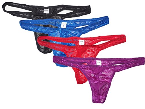 ONEFIT Herren Nylon Briefs G-String Thongs Lace Unterwäsche T-Back Shorts Klein 4color von ONEFIT