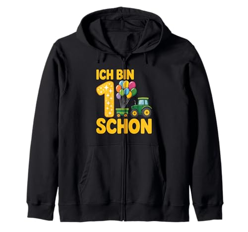 Kinder 1 Geburtstag Junge Traktor Outfit Ich Bin Schon 1 Kapuzenjacke Kinder 1 Geburtstag Junge Traktor Outfit Ich Bin Schon 1 Kapuzenjacke von 1 Year Tractors Birthday