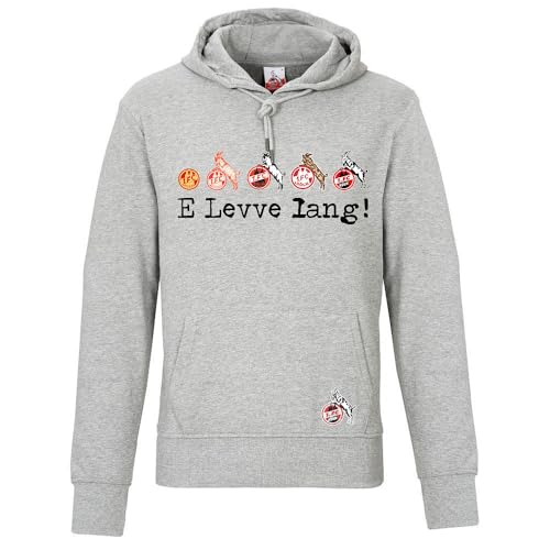 1. FC Köln Hoodie „Vereinsstr. grau (DE/NL/SE/PL, Alphanumerisch, 4XL, Regular, Regular, Grau) von 1. FC Köln