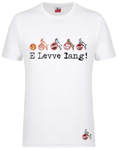 1. FC Köln T-Shirt - Vereinsstr. - weiß Unisex Shirt - Plus Lesezeichen I Love Köln Größe 3XL von 1. FC Köln