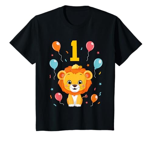 Kinder 1. Geburtstag Kindergeburtstag Erster Geburtstag Löwe T-Shirt von 1. Geburtstag Junge, Mädchen