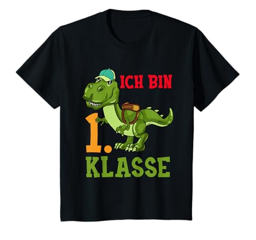 Kinder 1. Klasse Dinosaurier Grundschüler Dino Einschulung T-Shirt Kinder 1. Klasse Dinosaurier Grundschüler Dino Einschulung T-Shirt von 1. Klasse Schultag Einschulung Geschenkideen
