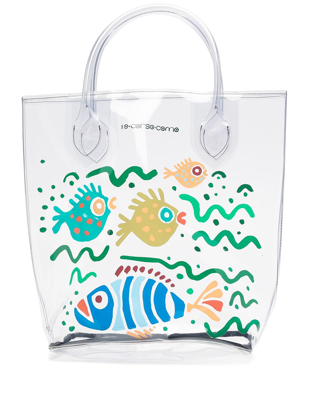 10 CORSO COMO Transparenter Shopper mit Print - Weiß von 10 CORSO COMO