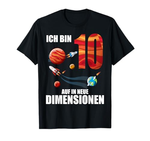 10 Jahre Junge Mädchen alt 10. Geburtstag Weltall Weltraum T-Shirt von 10 Jahre Junge Mädchen 10. Geburtstag Weltall