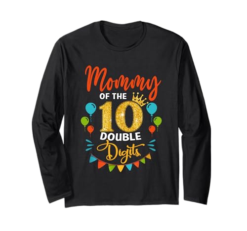 Stolze Mama des zweistelligen 10. Geburtstags, Mädchen, Junge Mama Langarmshirt Stolze Mama des zweistelligen 10. Geburtstags, Mädchen, Junge Mama Langarmshirt von 10 Years Old 10th Birthday Boys Tee Gift Family