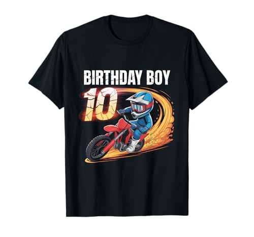 Kinder 10 Jahre alt Junge Fahrrad Reiten Motocross 10. Geburtstag T-Shirt Kinder 10 Jahre alt Junge Fahrrad Reiten Motocross 10. Geburtstag T-Shirt von 10 Years Old Boy Bicycle Riding Motocross