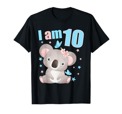 10 Jahre alt 10 Geburtstag Outfit Junge Mädchen Koala T-Shirt 10 Jahre alt 10 Geburtstag Outfit Junge Mädchen Koala T-Shirt von 10 years old 10th birthday Koala