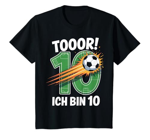 Kinder Toor Ich Bin 10 10.Geburtstag Fußball Junge 10 Jahre Cooles T-Shirt von 10. Geburtstag Junge Fußball Geschenkidee Tshirts