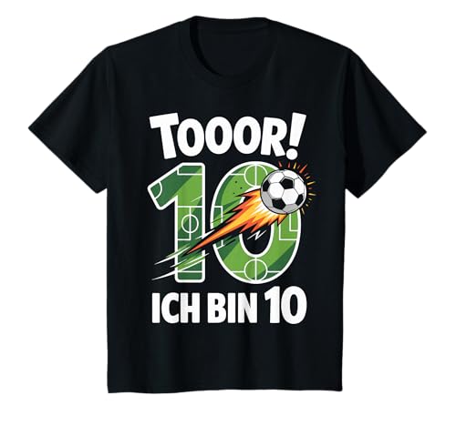 Kinder Toor Ich Bin 10 10.Geburtstag Fußball Junge 10 Jahre Cooles T-Shirt von 10. Geburtstag Junge Fußball Geschenkidee Tshirts