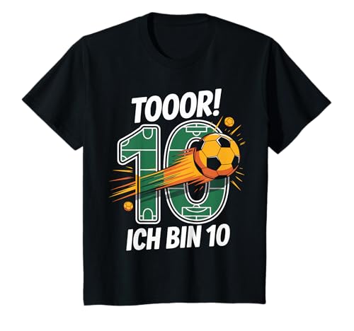Kinder Toor Ich Bin 10 10.Geburtstag Fußball Junge 10 Jahre Cooles T-Shirt von 10. Geburtstag Junge Fußball Geschenkidee Tshirts